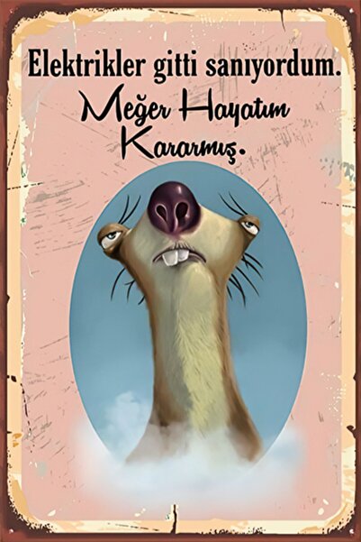 Hayal Poster Elektrikler Gitti Sanıyordum Retro Ahşap Poster