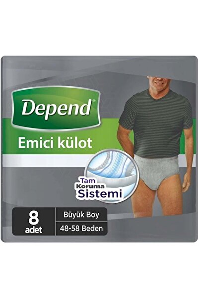 Depend Emici Külot Hasta Bezi Büyük Erkek 48 Adet (6pk*8)
