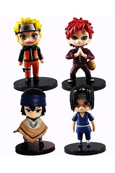BANDAI Naruto Actıon Fıgure  Anıme Manga Figür Biblo 4 Lü Set  2  7 cm