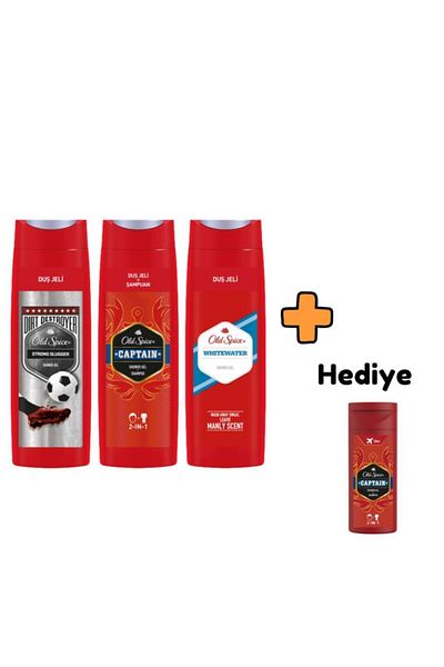 Old Spice 400ml Shower Gel Set - Captain, White Eater and Strong Slogger + Travel Size 50ml H