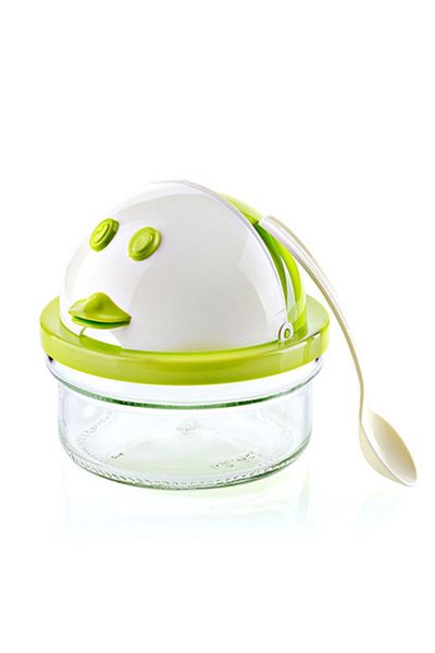 İndiriminVar Glass Sugar Bowl with Plastic Lid - Duck Shaped Cube Powder Sugar Bowl