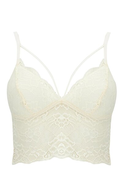DeFacto Women's Ecru Lace Rope Detailed Triangle Bralet V2503Az21Sm
