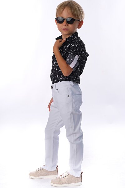 Edlis Erkek Çocuk Yandan Cep Keten Pantolon