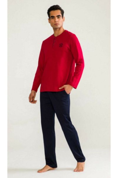 D'S Damat Σετ πιτζάμες 4 τεμαχίων Claret Red