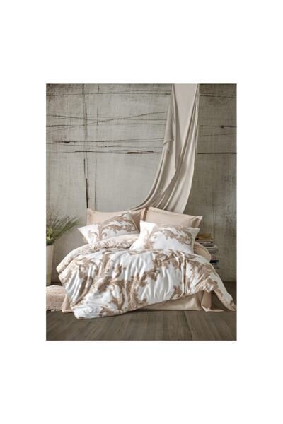 Cotton Box Saten Line Çift Kişilik Nevresim Takımı Loren Bej