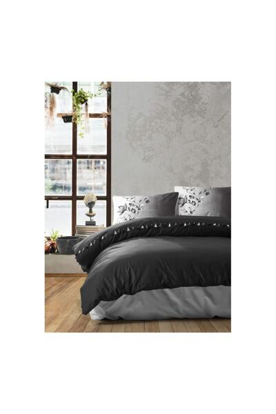 Cotton Box مجموعة غطاء لحاف مزدوج من كاندي رانفورس دارين-أسود