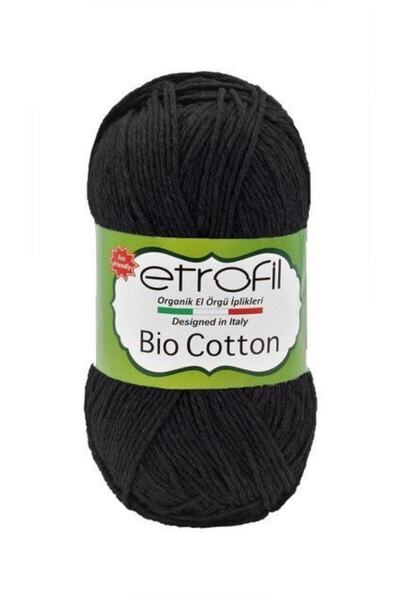 Etrofil حبل منسوج وسترة وسترة من القطن الحيوي 100 جرام 210 متر - 10106 - أسود