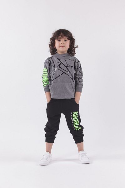 Dmb Hooded Printed Boy's Tracksuit Set with Elastic Waist and Legs
