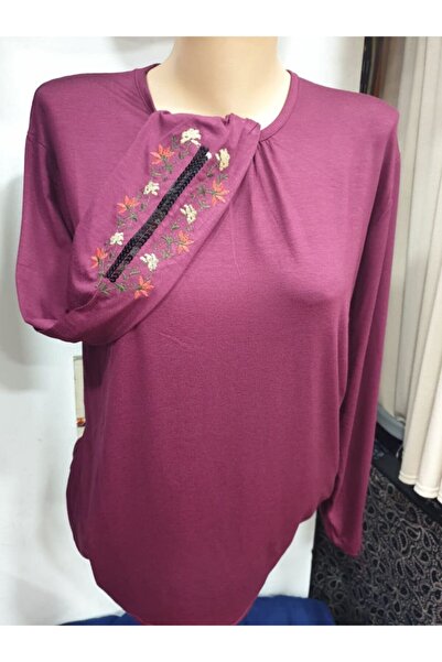 sercan konfeksiyon Μαμά Χτενισμένο βαμβακερό μανίκι με κέντημα ελαστικό