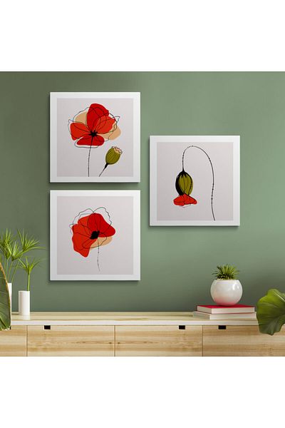 HOMEPACK Σετ ζωγραφικής τοίχου σε καμβά 3 τετράγωνα σετ ζωγραφικής σε καμβά Triple Square/006