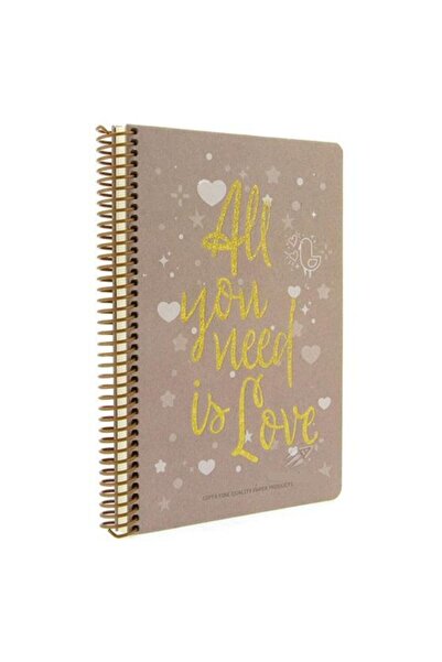 Gıpta 17x24 Love Book Kareli Spiralli Sert Kapaklı Defter