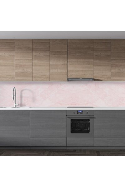 StickerArt Mutfak Tezgah Arası Folyo Fayans Kaplama Folyosu Pembe Mermer 60 X 100