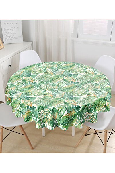 Realhomes Листя амазонки, цифровий принт, сучасна кругла скатертина, діаметр ...