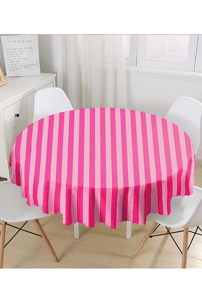 Realhomes Victoria Pink Μοντέρνα Σχεδίαση Ψηφιακό Τυπωμένο Στρογγυλό Τραπεζομάντιλο Διάμετρος 140cm
