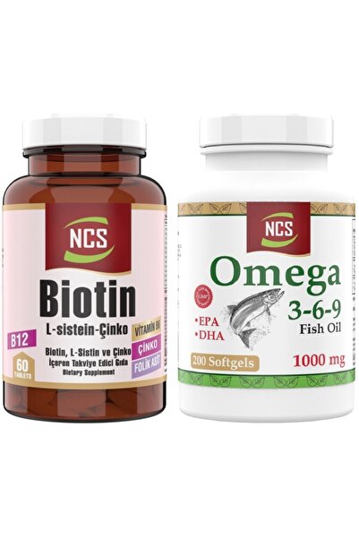 NCS Omega 3 6 9 Balık Yağı 1000 Mg 200 Kapsül Biotin 60 Tablet 2 Ürün 1 Arada