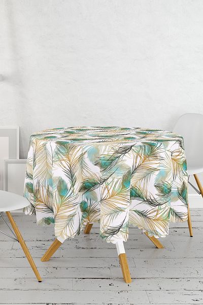 Realhomes Față de masă rotundă modernă cu imprimare digitală cu design special - diametru 140 cm