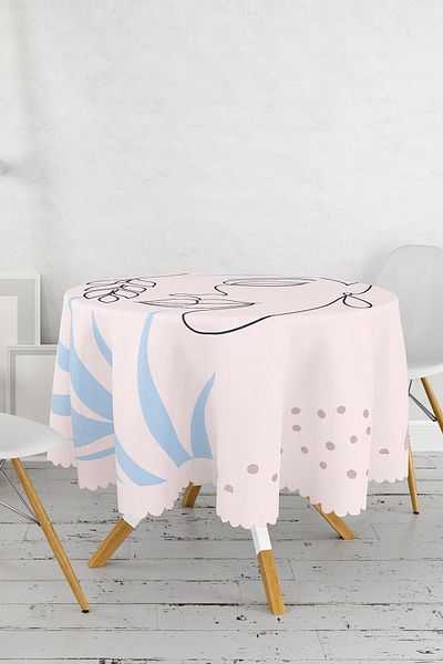 Realhomes Fata de masa rotunda cu design special boem - Diametru 140cm