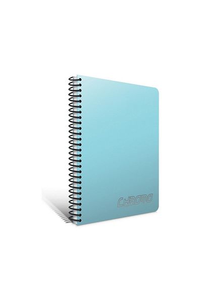 Gıpta Chromo A4 200 Sheets Plastic Cover Spiral Notebook (1345) Light Blue with Line