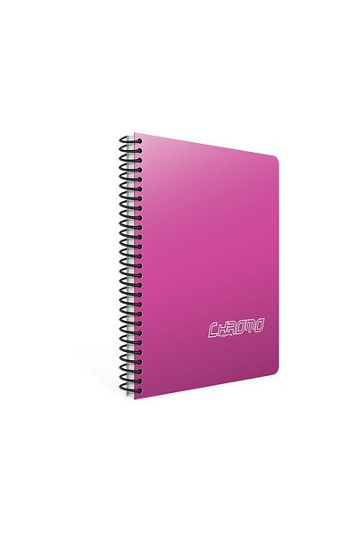 Gıpta Caiet cu spirală cu copertă din plastic Chromo A4 140 coli (1493) roz cu dungi