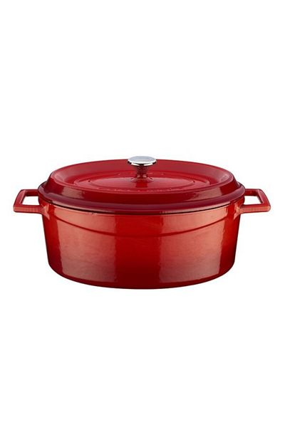 Lava Cast Iron Casserole 21x27 Cm Oval Pot Red Deep Casserole