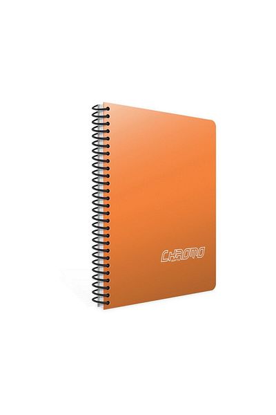 Gıpta Chromo A5 100 Sheets Plastic Cover Spiral Notebook (2312) Checkered Orange