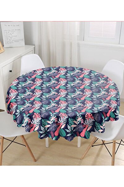 Realhomes Сучасна кругла скатертина з цифровим принтом з абстрактним візерунк...