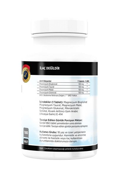 FLX 180 Tablets Magnesium - Bisglicinate, Malat, Taurat, Gluconate