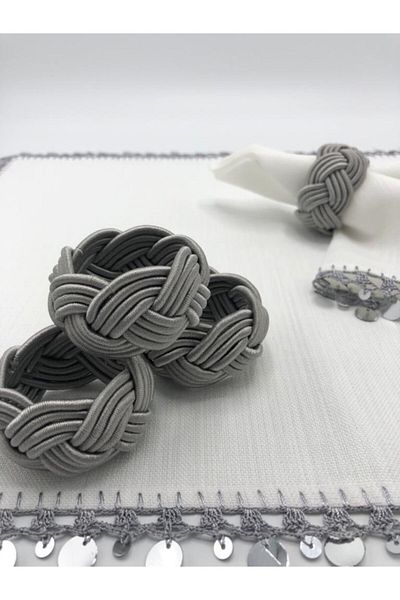 KATMERTEKS Smoke Colored 10-Piece Straw Model Napkin Ring Set