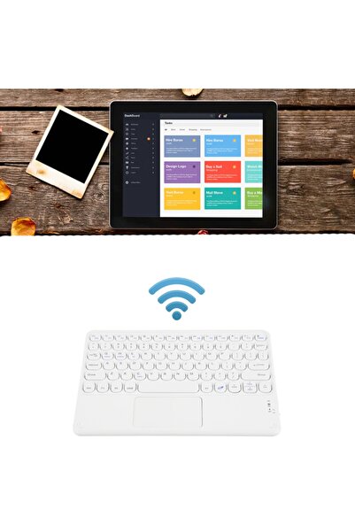 Coverzone Taşınabilir Ultra Ince Kablosuz Ipad/tablet/pc/telefon Touchpad Slim Bluetooth Klavye Siyah