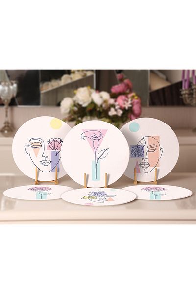 Realhomes Σουίτα 6 τεμαχίων Onedraw Silhouette & Rose Designed Plating & σουπλά