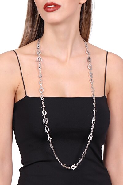 LABALABA Kadın Antik Gümüş Kaplama Alfabe Kolye