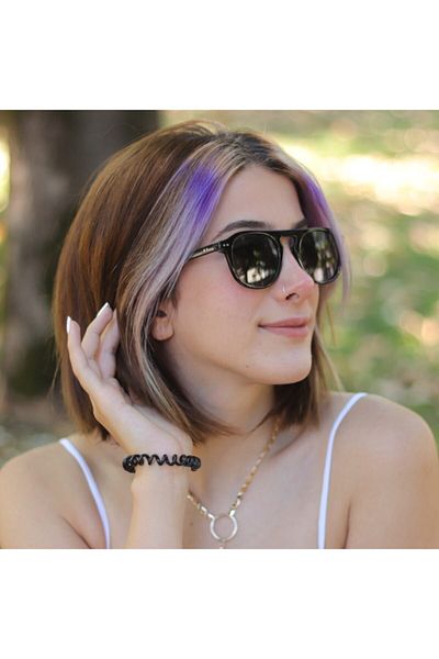 LOOKUP Lookup Unisex Oval Black Two Point Sunglasses