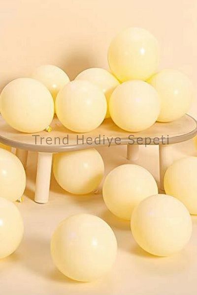 Trend Hediye Sepeti Yellow Pastel Macaron Balloon 12 Inch 10 Pieces