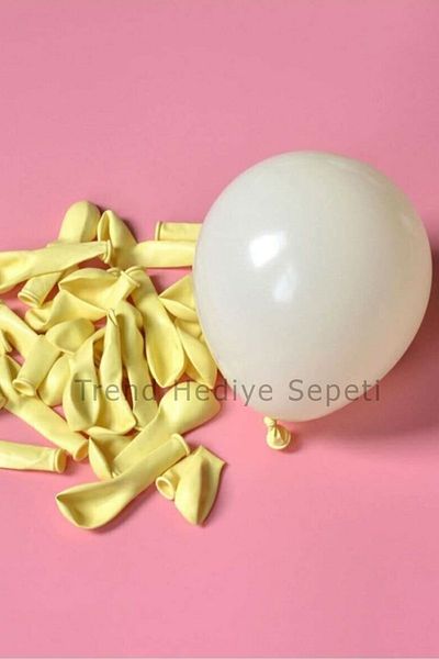 Trend Hediye Sepeti Yellow Pastel Macaron Balloon 12 Inch 10 Pieces