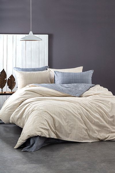BONJARDİNHOME Σετ Παπλωματοθήκη Διπλής Όψης 100% Βαμβακερή