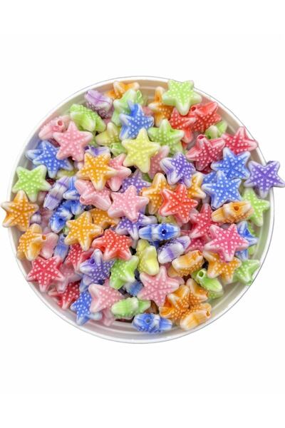 Hedef Bijuteri خرز بألوان باستيل مختلط على شكل نجم البحر منقط، صناعة المجوهرا...