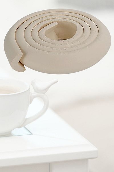 Buffer 2 Meters Spiral Cream Table Edge Protector Strip Table Corner Bracket Baby Kids Glass Wooden Table