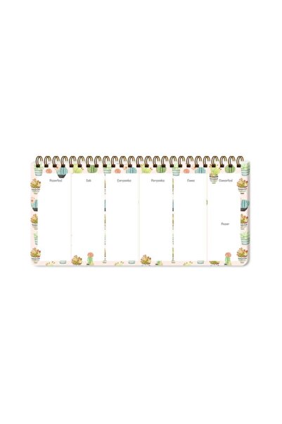 KESKİN COLOR Sharp Color 13x27cm Spiral Weekly Planner Block - Cactus