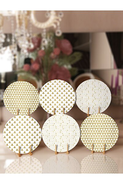 Realhomes Forme geometrice cu frunze de aur, 6 bucăți, încărcător și pat de l...