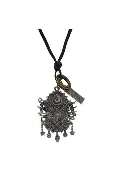 Tesbihane Arma Design Adjustable Rope Chain Solid Brass Men's Necklace