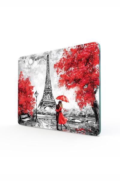 Decovetro Eyfel Sevgili Aşk Görünümlü | Cam Kesme Tahtası - Kesim Tablası | 2...