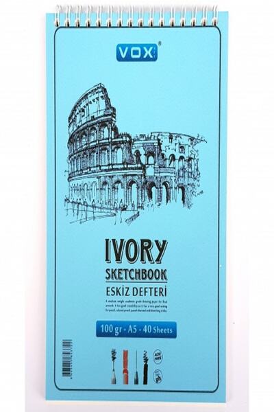 VOX Ümraniye Hobi Spiralli Eskiz Defteri Ivory A5 100 Gr 40 Sayfa