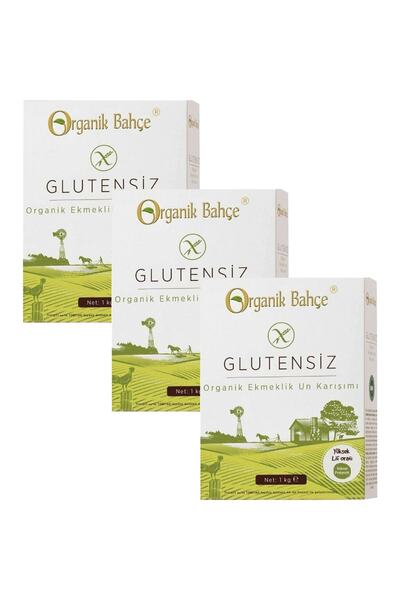 Organik Bahçe Glutensiz Organik Ekmeklik Un Karışımı 1000 G 3'lü