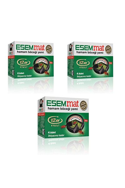 Esemmat 4'lü 12 Ay Etkili Hamam Böceği Yemi X 3'lü Paket