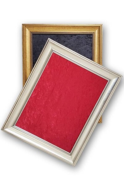 TUĞRA TABLO Çerçeve Li Filografi Tahtası 2 Adet 40*50cm Kırmızı&siyah Kumaş