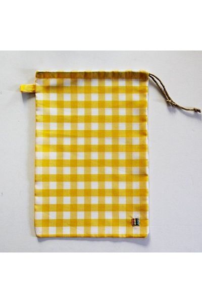 Çizgikare Yellow Checkered Bread Bag