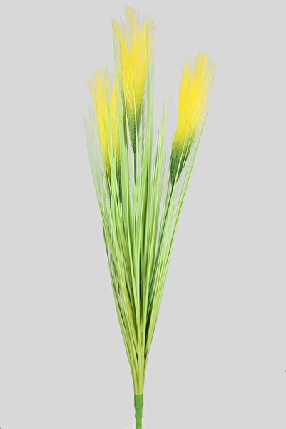 Artificial Fluffy Feathered Reed 72 Cm Green-yellow