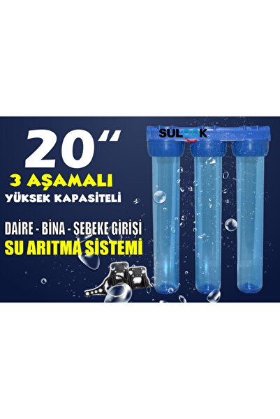 SULOOK 20 Inç Bina-daire-şebeke Girişi Su Arıtma Filtre Kabı
