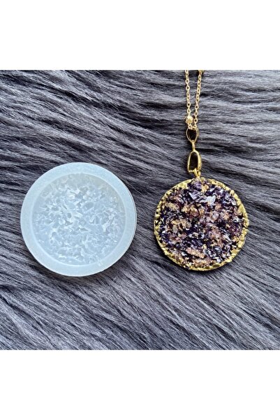 cnk craft shop Epoksi Silikon Kalıp Epoksi Reçine Yuvarlak Kristal Kolye Anahtarlık Kalıbı