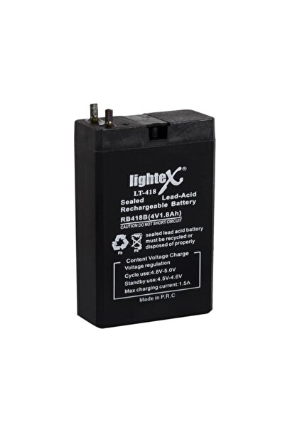 Lightex Lt-418 4v 1.8ah Bakımsız Işıldak Aküsü